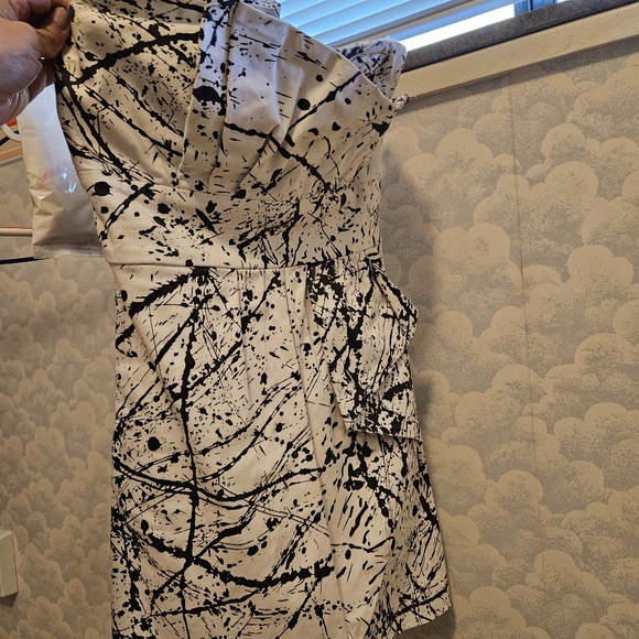 TTPD Taylor Swift Black and White Ink Splatter Dress - Picture 3 of 3